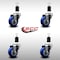 Service Caster 3'' SS Blue Poly Wheel Swivel 1-1/2'' Expanding Stem Caster Set, 4PK SCC-SSEX20S314-PPUB-BLUE-112-4 - alternate 4